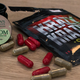 Products typical of headshop kratom, one of which is mixed with CBD, a hemp extract. Purchased from Brooklyn Smoke.